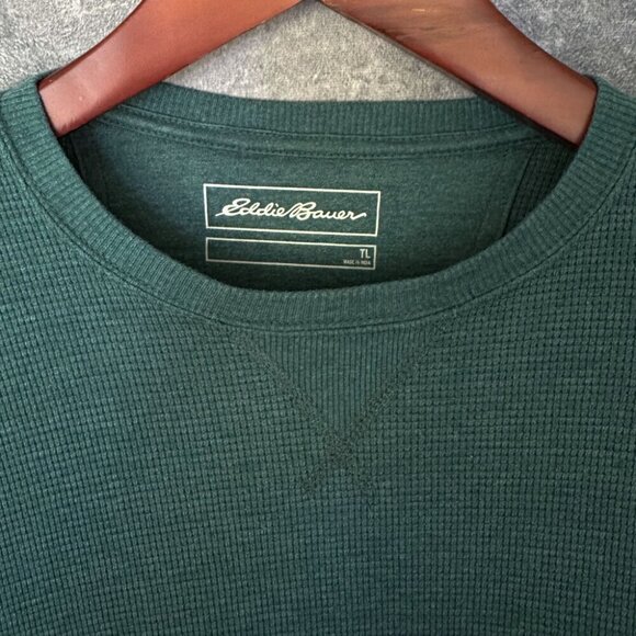 Eddie Bauer Knit Poly-Cotton Crewneck Pullover, Men's TL - Picture 3 of 4